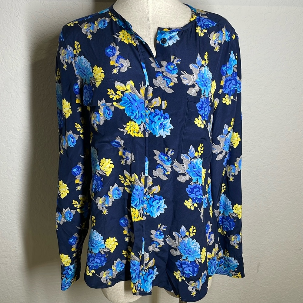 Equipment silk floral blouse medium